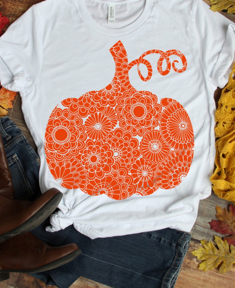 Download Swirly Pumpkin SVG file for Cricut Silhouette Iron On Damask | Etsy