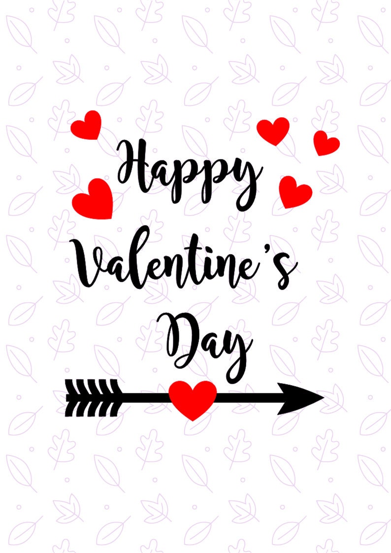 Happy Valentines day SVG, Valentine SVG file, Heart SVG, Love svg, Cutting Files, Scrapbooking, Silhouette, Cricut, Clipart, Printable card image 2