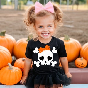 Kids Halloween Skulls SVG PNG bundle Cute Halloween Svg Skulls Bones SVG Skull Png, Girl Skull with bow svg Clipart Boy skeleton Graphics
