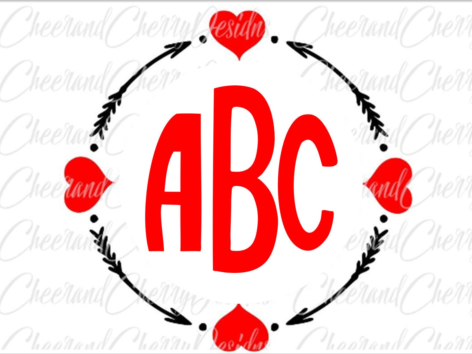 Download Circle Arrow Monogram Svg For Valentines Day Svg Frame Svg Etsy