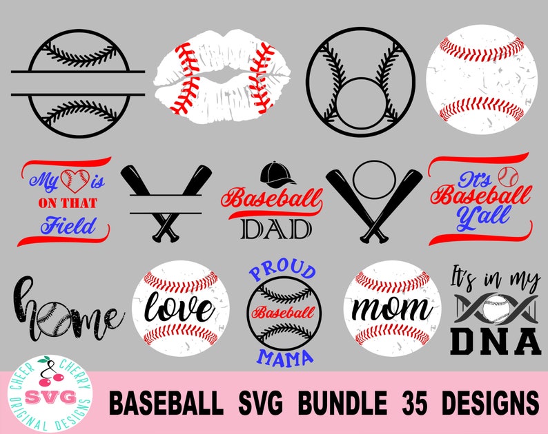 Baseball svg bundle distressed baseball lips SVG, grunge baseball stitches Svg, Baseball mom Svg Cricut Silhouette, softball svg image 1