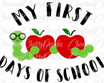 100 day of school Svg file 100 days smarter SVG for Shirt 100th day of school Svg Apple Worm svg 100 days Svg for Silhouette Cricut cut file