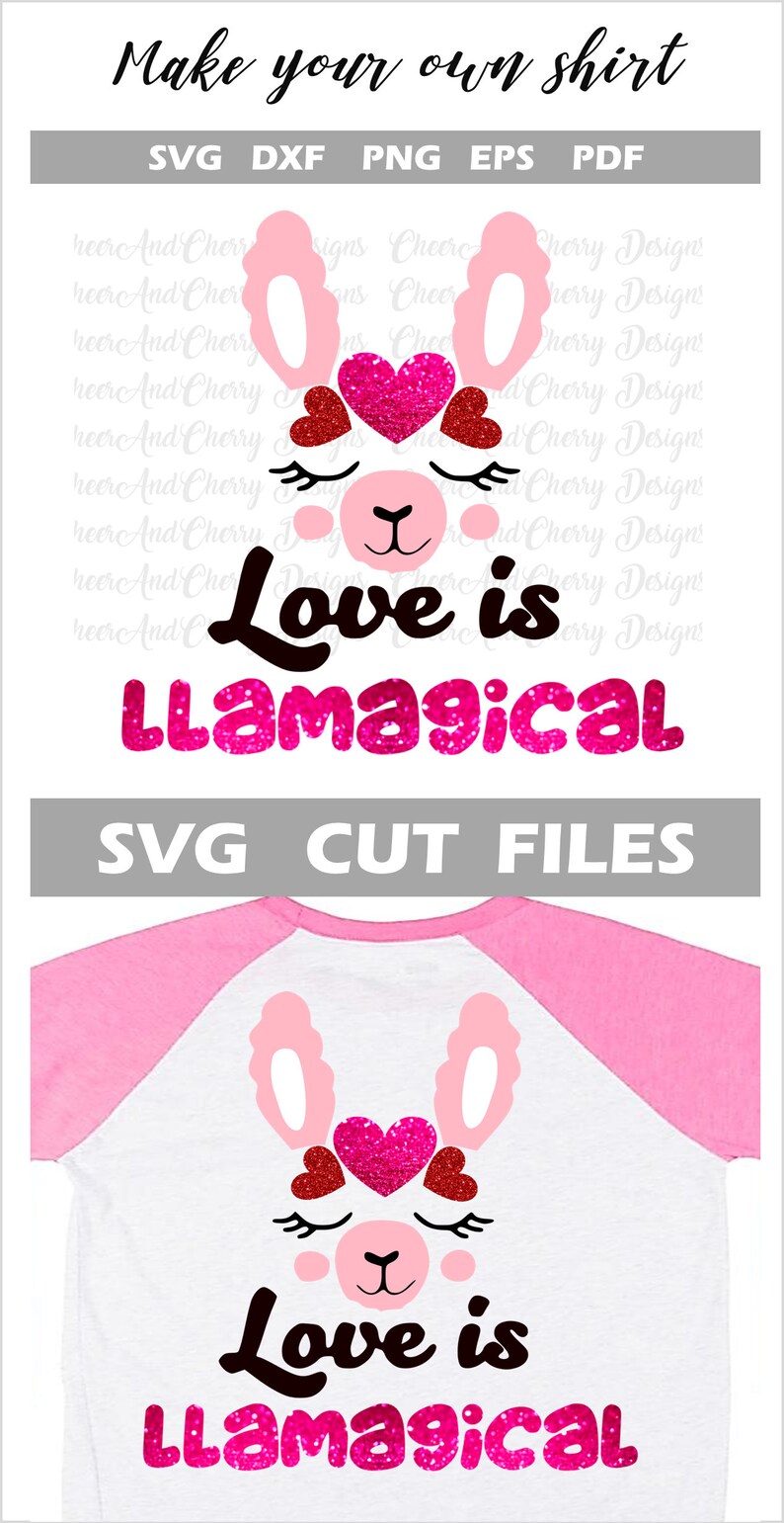 Download Valentine SVG for girls Love is magical svg Cute llama svg | Etsy