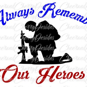Memorial Day SVG, erinnern Sie sich immer an unsere Helden SVG, Armee-Svg-Design, patriotische SVG-Datei, Militärschnitt-Datei, erinnern Sie sich an svg, Silhouette Cricut