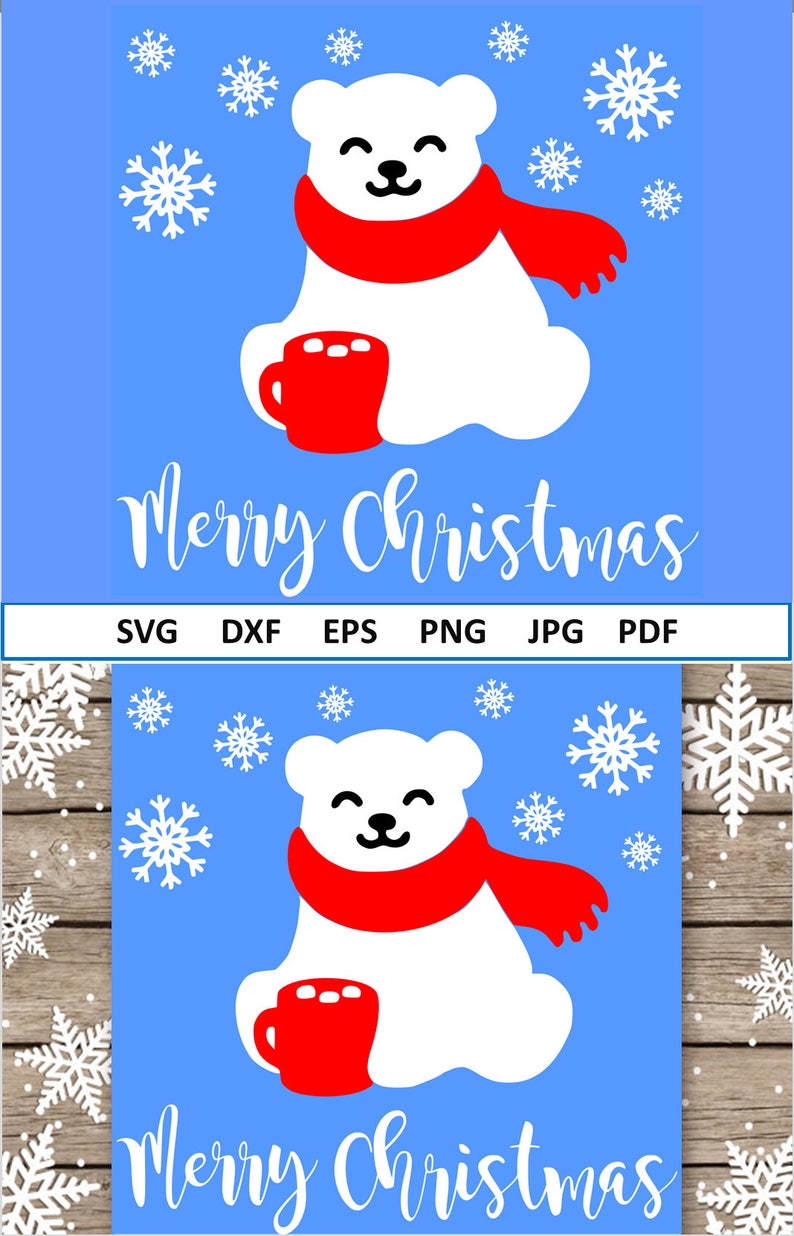 Download Merry Christmas SVG Polar Bear Svg Vinyl White bear Svg ...