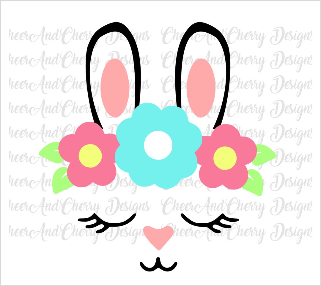 Easter Bunny Face Svg Files for Cricut Silhouette Cameo, Easter Bunny