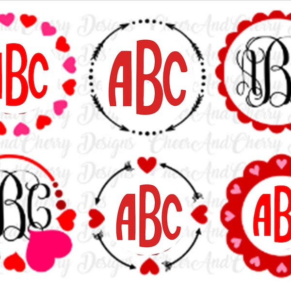 Valentines day monogram Svg bundle Arrow monogram Frame Svg for Valentines day svg Heart monogram Svg files for Cricut Silhouette Cameo Dxf