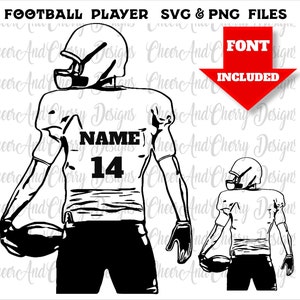 Aangepaste voetbalspeler SVG PNG voetbal SVG gratis lettertype voetbal naam SVG voetbal moeder SVG team mascotte SVG voetbalshirt nummer SVG Cricut