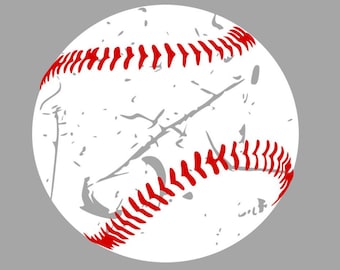 Grunge Baseball Svg file for Cricut, Distressed Baseball Svg for Silhouette Cameo Baseball Cut files Baseball mom Baseball Shirt Svg Dxf Png