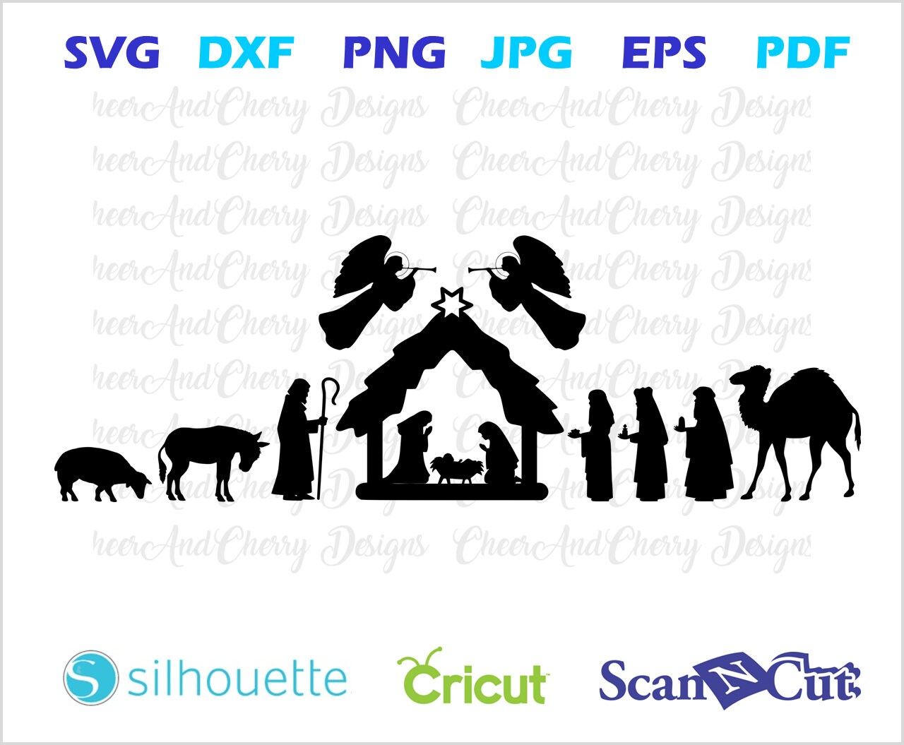 Christmas SVG File Nativity SVG for Christmas Cut File Holy Night SVG ...