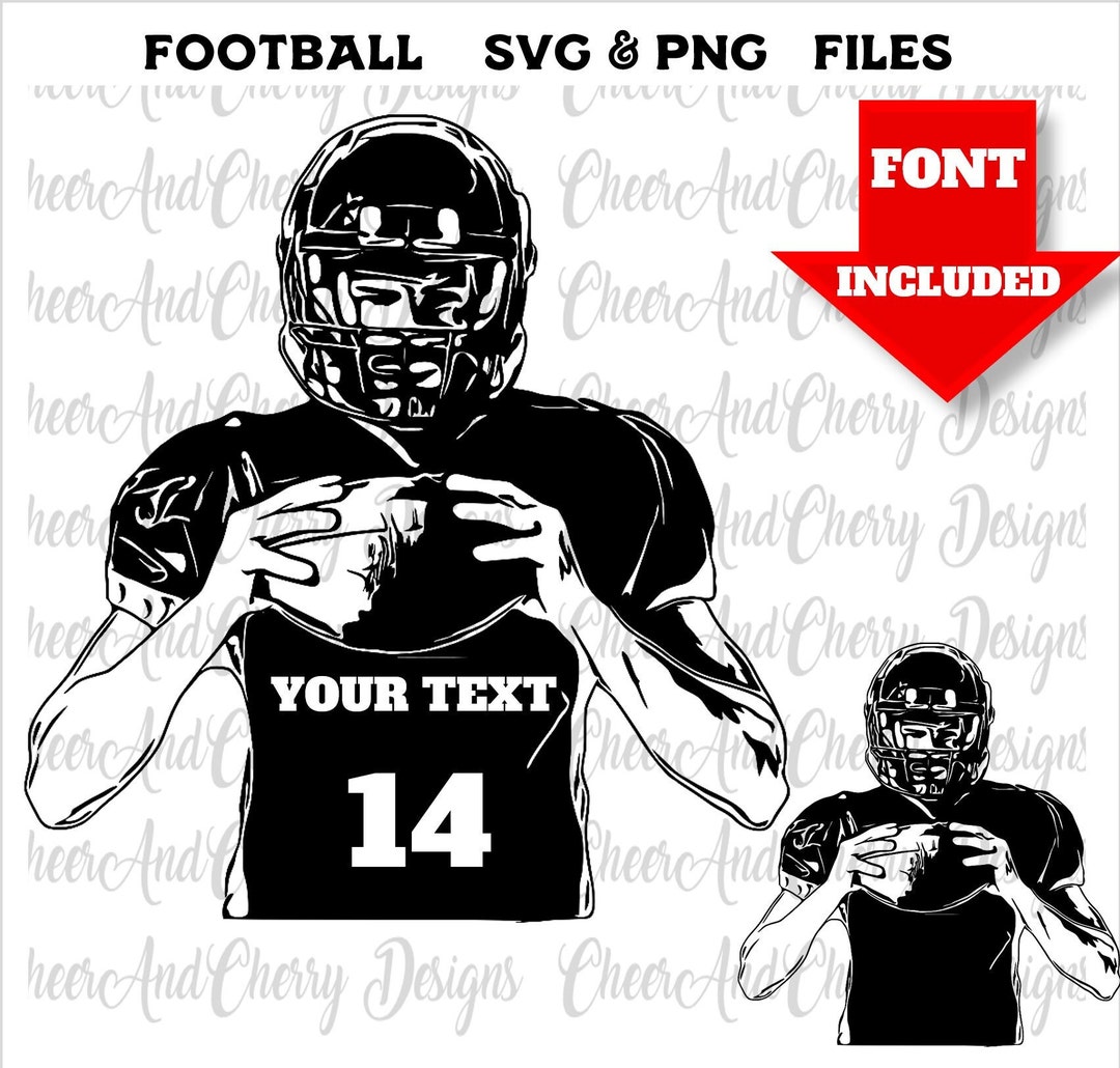Custom Football Player SVG PNG: Team Name & Number (free Font) - Etsy ...