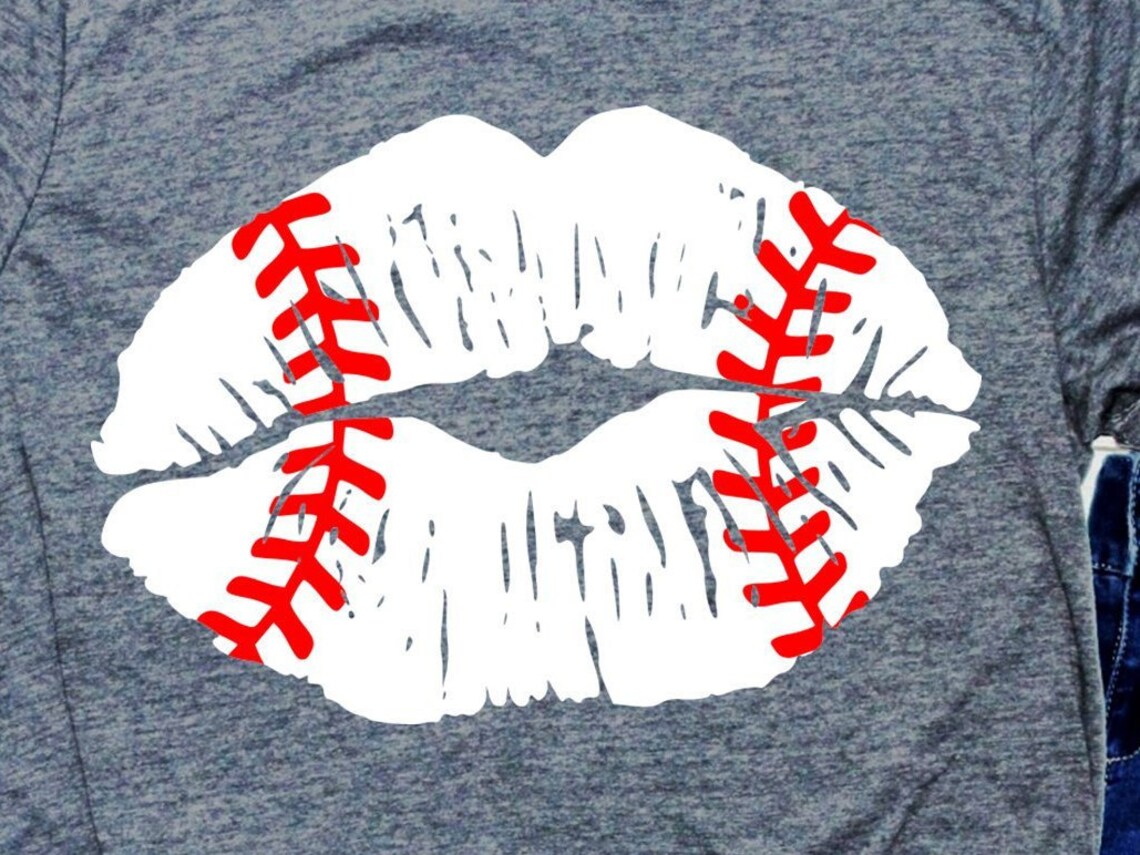 Download Distressed baseball lips SVG grunge kiss baseball stitches ...