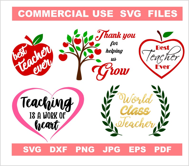 School SVG Bundle 50 designs Teacher Svg monogram Cut Files for Cricut Silhouette Plotter image 6