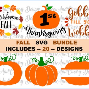 Thanksgiving SVG Bundle Fall Svg Bundle Kürbis Svg für Cricut Dankbar Dankbar Gesegneter Svg für Silhouette Türkei Svg Monogramm Herbst Clipart