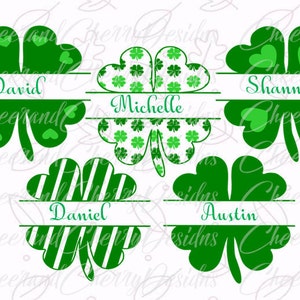 Kleeblatt SVG Monogramm Rahmen, St. Patricks Tag SVG, Kleeblatt svg Cricut, Silhouette geschnitten Dateien, St. Patricks Tag SVG, Kleeblatt SVG