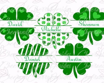 Shamrock SVG - St Patricks day SVG, Saint Patricks day SVG, monogram frame, Monogram dxf, clover monogram svg, Cricut, Silhouette, cut files