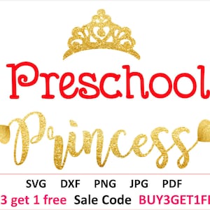 Preschool SVG file Last day of Preschool Svg Kindergarten Svg First Day of Preschool Girl Svg Vinyl Preschool Shirt Svg Preschool Princess image 1