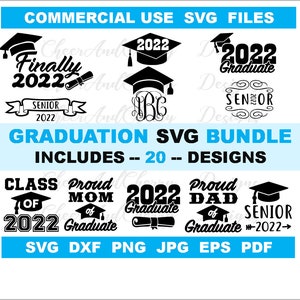 Graduation SVG Bundle 20 Designs Svg Dxf Png Cut Files for Silhouette ...