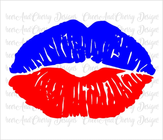 Download Blue Red Lips Svg 4th Of July Lips Svg Distressed Lips Svg Etsy