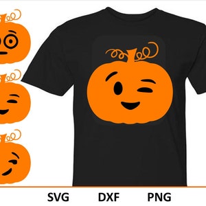 Funny Pumpkin SVG Halloween SVG Emoji Svg Thanksgiving Svg Cute Halloween svg files for Cricut Silhouette Emoji clipart Pumpkin with Smiley