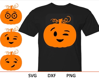 Funny Pumpkin SVG Halloween SVG Emoji Svg Thanksgiving Svg Cute Halloween svg files for Cricut Silhouette Emoji clipart Pumpkin with Smiley