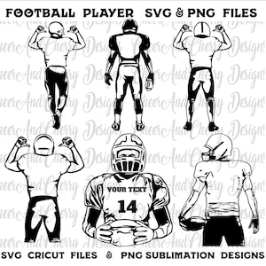 Pacote svg de jogador de futebol personalizado Futebol svg Fonte grátis Nome do futebol Svg Football Mom svg Mascote do time Svg Número da camisa de futebol svg Cricut