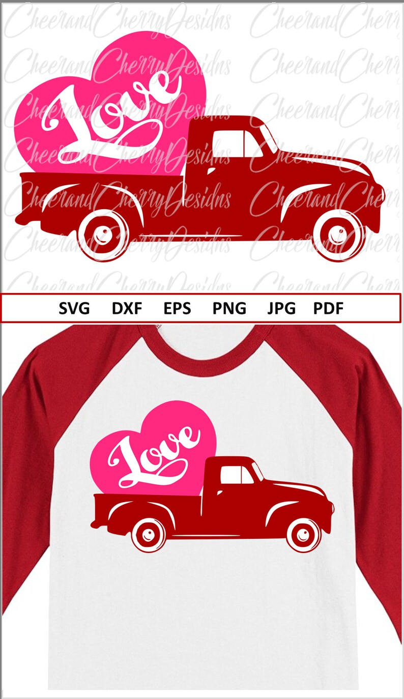 Download Red truck Svg Valentine SVG file Silhouette Valentines ...