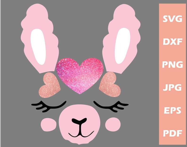 Download Cute Llama face with hearts Svg Valentines Day Llama Svg ...