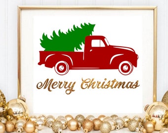 Christmas Truck SVG, Tree Vector File (Digital Download)