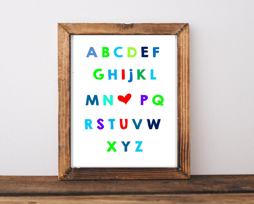 ABC Wall Art, Alphabet Print, ABC Printable, Abc Poster, Valentines ...