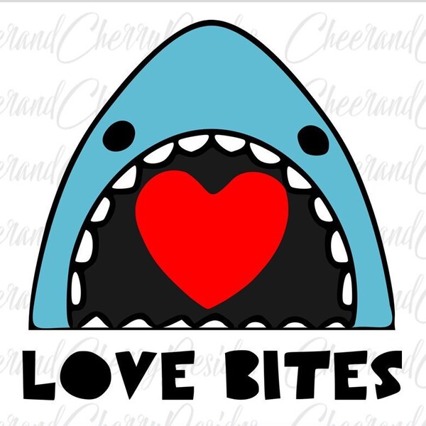 Valentines day Svg for Boys, Funny Valentines Svg, Love Bites svg Shark svg for Shirt vinyl cutting Cricut Silhouette Iron on Transfer