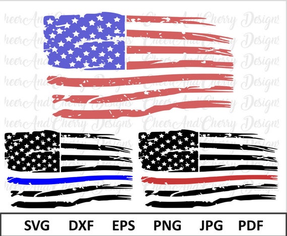 Download Distressed Flag Svg American flag with blue line Svg ...