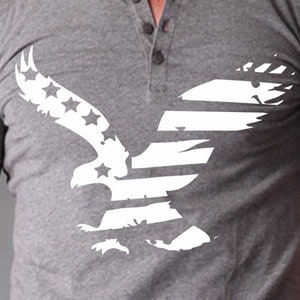 Pliki Svg American Eagle dla Cricut Silhouette Iron On Distressed Eagle with Stars and Stripes Svg 4th of July SVG dla chłopca Patriotic Svg Dxf