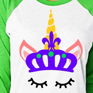 Mardi Gras Unicorn Svg for Shirt, Mardi Gras Svg File for Cricut Silhouette, Fat Tuesday Svg, NOLA parade svg, Crown Svg Vinyl cut file