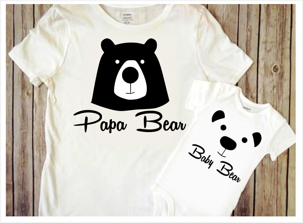 Papa Bear SVG DIY Fathers day gift svg Baby bear svg Dad ...