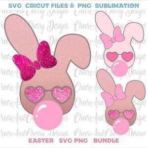 Bunny Face Svg Png Pacote Retro Coelhinho Da Páscoa Svg Faux Glitter Lantejoulas Coelho Fofo com Óculos de Sol Arco Bauble Png sublimação Camisa Preppy Png