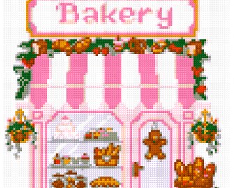 Bakery Needlepoint Chart: Patisserie Cross Stitch Pattern (PDF Download)