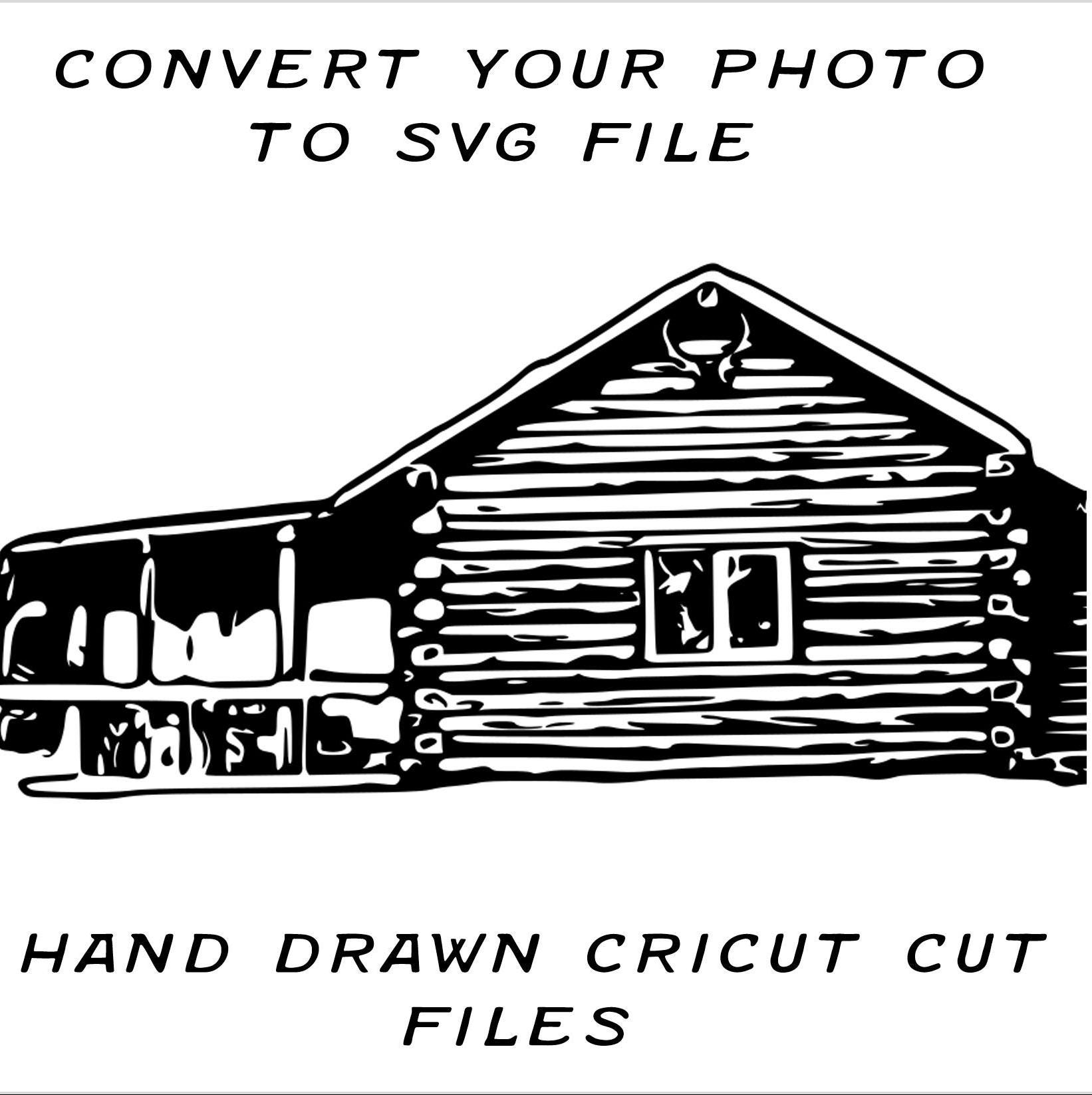 写真をSVGカットファイルに変換 カスタムハウスSVG描画 デジタルホームアウトライン シンプルな建物スケッチ ホームSVG 写真から手描きの肖像画