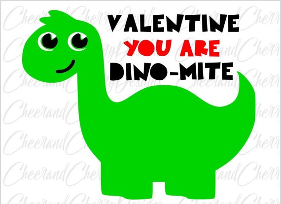 Valentine Dinosaur SVG for Boy Valentine SVG File Silhouette | Etsy