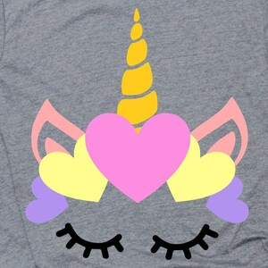 Unicorn face with hearts Svg, Cute Unicorn face Svg, Unicorn head Svg Valentines day svg Valentine Svg Unicorn eyelashes Silhouette Cricut