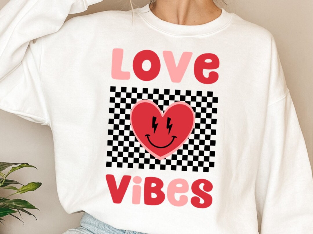 Love Vibes SVG PNG Files, Valentines Day Svg, Retro Valentines ...