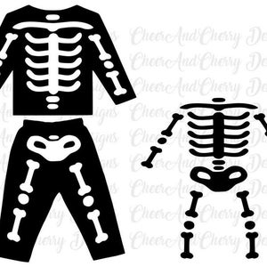 Skelett Kostüm svg, Halloween Skelett Knochen svg, Junge Skelett svg, Skelett Körper svg, esqueleto svg Crickut druckbare Kostüme Kinder