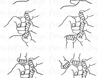 Father Son Fist Bump SVG PNG Bundle - Dad Baby Hands Fathers Day SVG Daddy and Me Files Family Shirt Personalized with names Commercial use