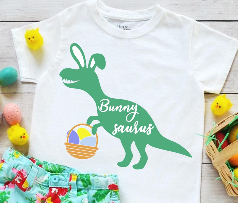 Download Bunny dinosaur with Easter basket Svg Easter dinosaur svg ...