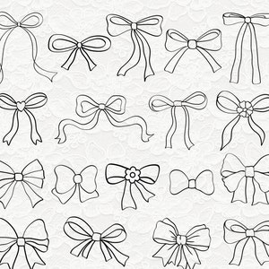 Kokette Bögen svg Bundle-18 Bögen Png designs Vintage Band svg Lange Schleife Bogen svg Monogramm Rahmen Soft Girl Aesthetic Clipart Dateien schneiden