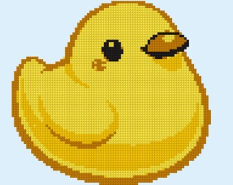 Peep Marshmallow Needlepoint Pattern, Easter Peeps Cross Stitch Chart Cute Yellow Chick Needle Point Template, PDF Download, Gift For Mom