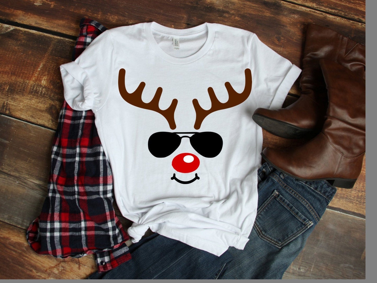Reindeer With Glasses Svg Reindeer Face Svg for Cricut Silhouette Iron ...