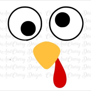 Funny turkey face SVG for Thanksgiving shirt SVG for Cricut Silhouette Iron On, Turkey face cut file, Turkey Svg for boys Turkey clip art