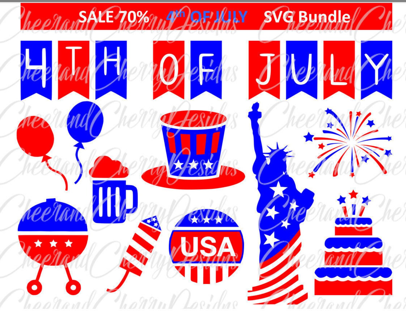 4th of july Bundle fourth of july SVG America SVG Independence Etsy