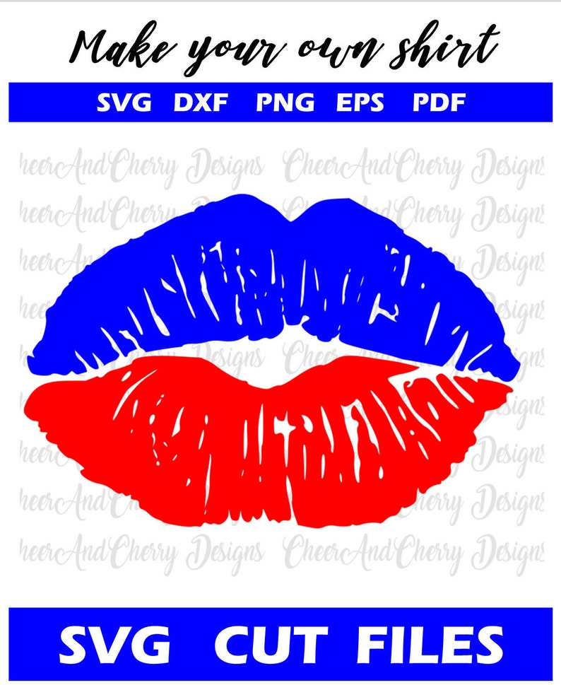 Download Blue Red lips Svg 4th of July lips svg Distressed Lips SVG ...